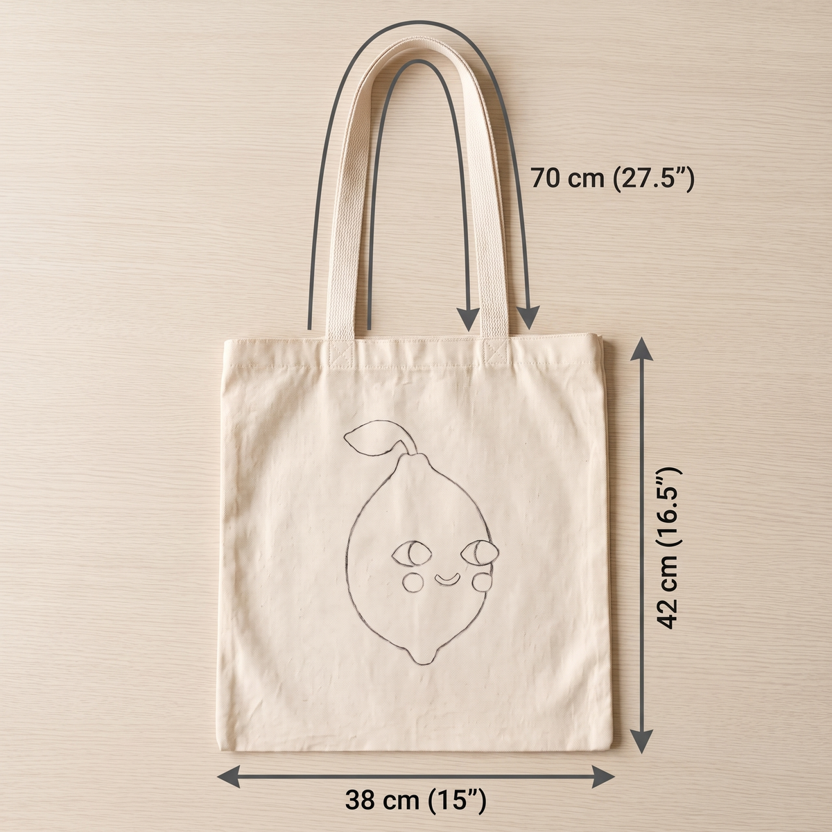 Complete Tonia Art DIY set for Citron Géant bag - Patterned canvas, yarn, hoop, and needle.