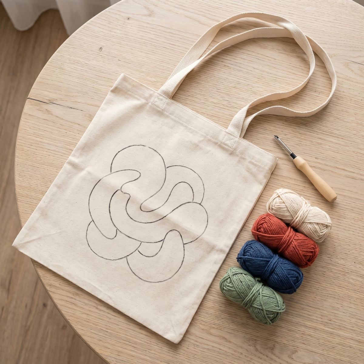 Handmade Éclosion du Désert tote bag - Stylish DIY fashion accessory for a modern look.