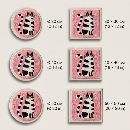Punch needle kit contents - Pre-stretched canvas, yarn, needle and step-by-step instructions.