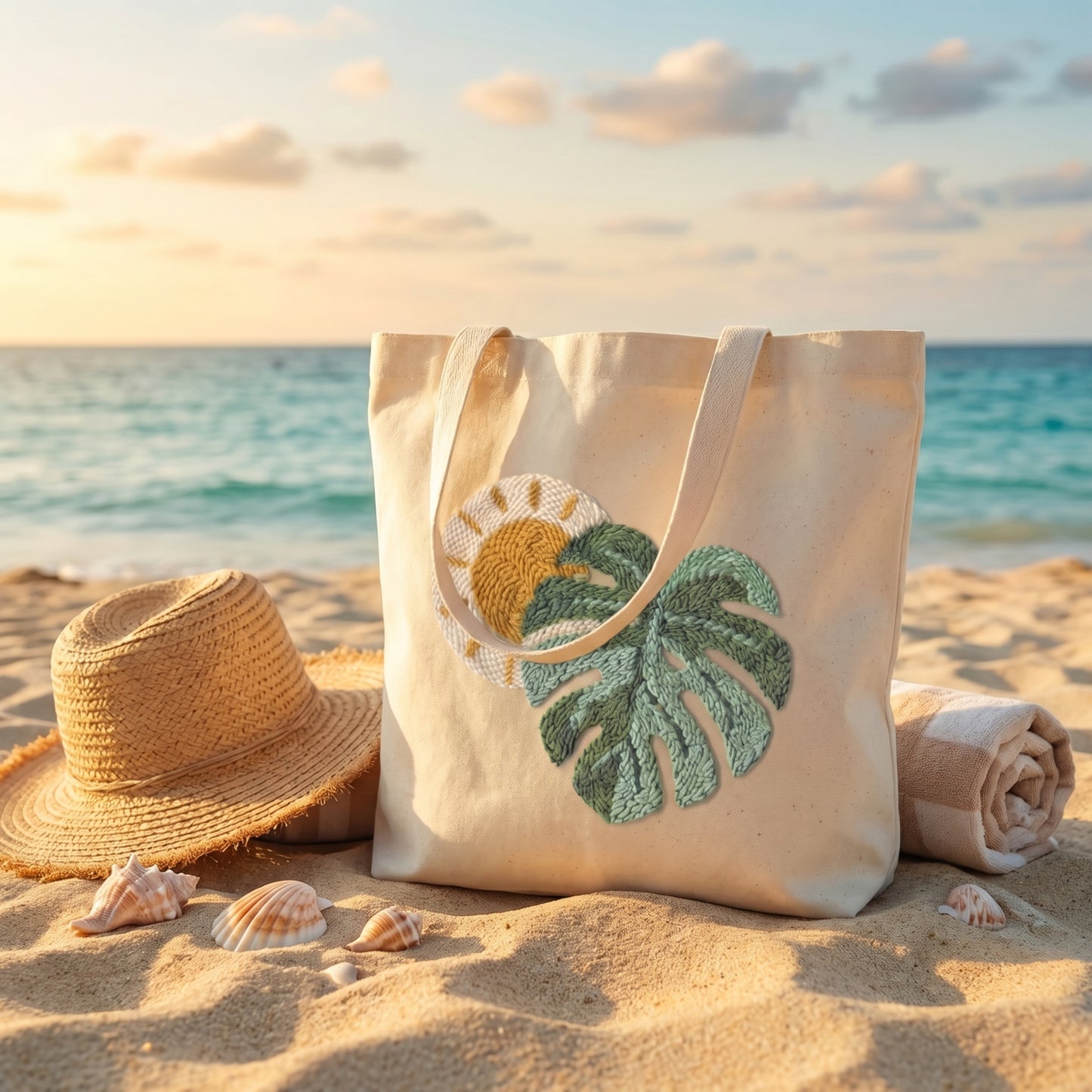Punch Needle Tote Bag Kit – Tropical Sun | DIY Tote Bag