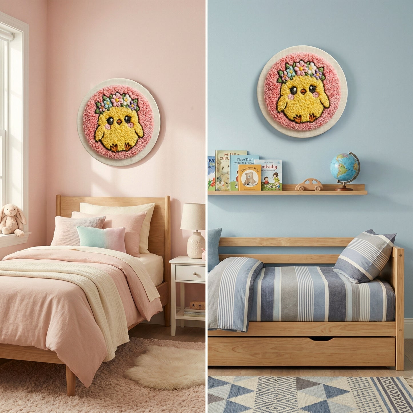 DIY Punch Needle Kit for Beginners - Lilou the Chick | Complete Wall Art Set