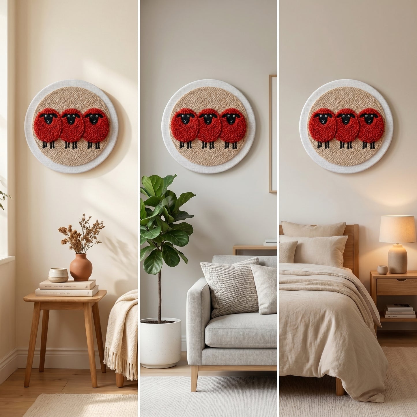 Kit Punch Needle -  Moutons Rouges Arty