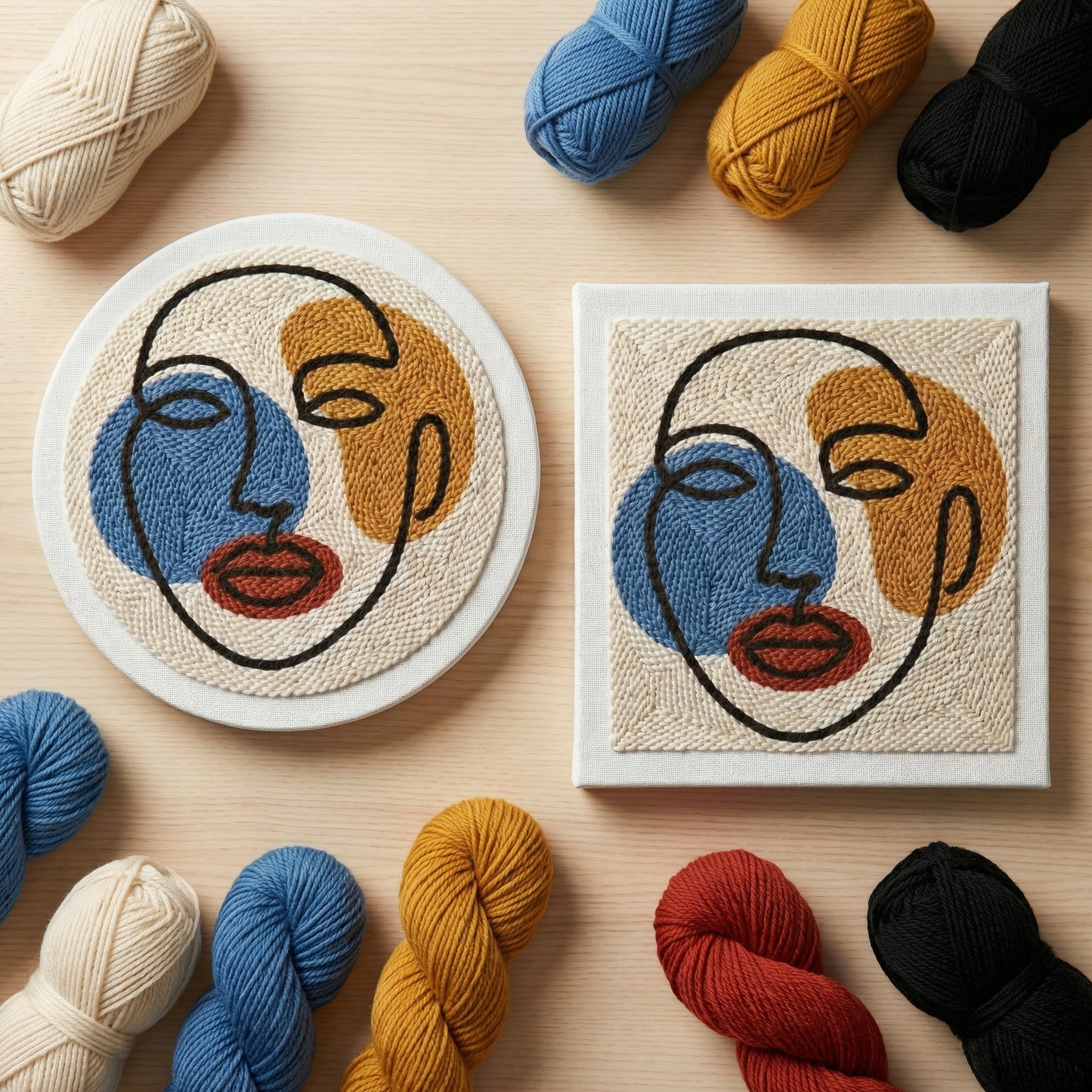 Kit Punch Needle - Portrait Abstrait Boho