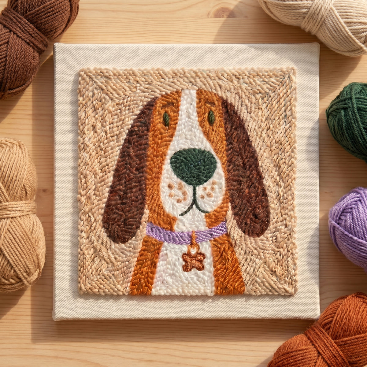 Tonia Art Barbos Punch Needle Kit - Handmade DIY wall art on pre-stretched frame.