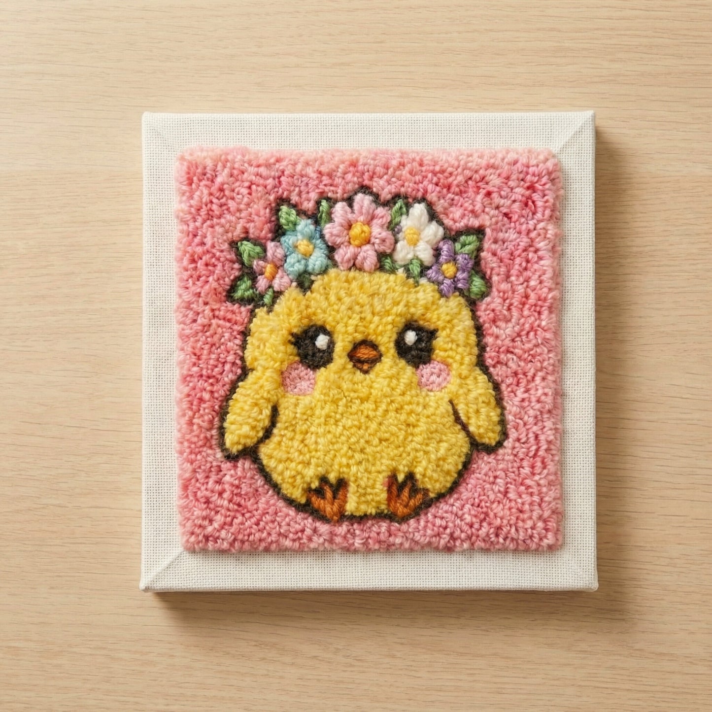 DIY Punch Needle Kit for Beginners - Lilou the Chick | Complete Wall Art Set