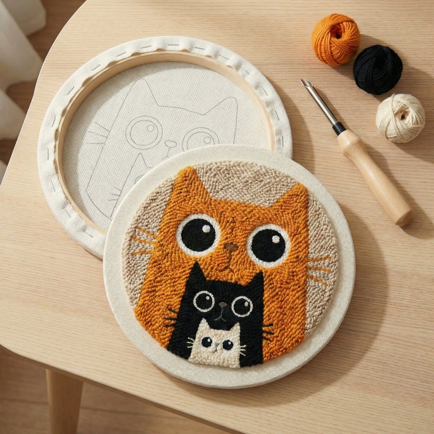 Punch Needle Kit - Cat Family