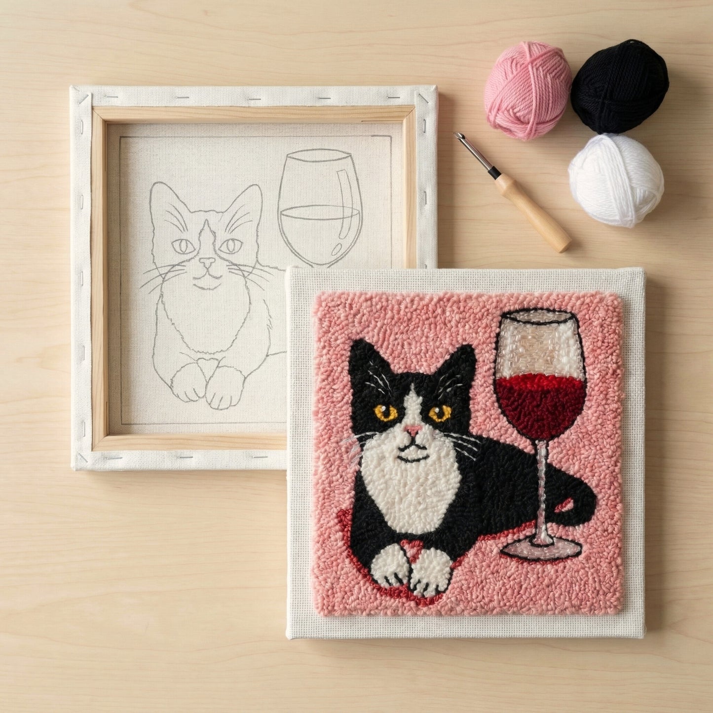 Kit Punch Needle -  Chat Romantique