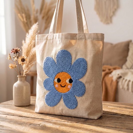 Punch‑Needle‑Set — Tonia Art Fleur Ensoleillée Punch Needle Tote Bag Kit - DIY  — DIY Wanddeko — Tonia Art