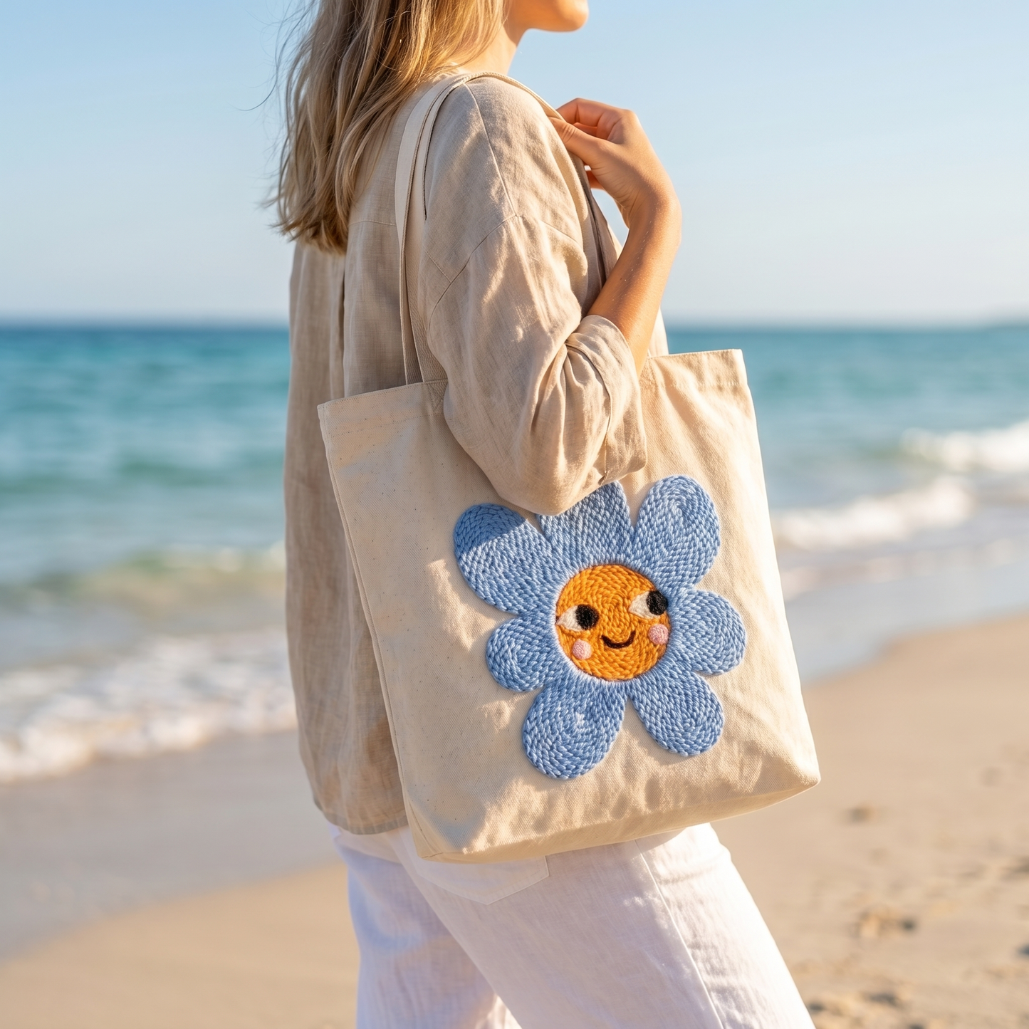 Punch Needle Tote Bag Kit – Sunny Flower | DIY Tote Bag