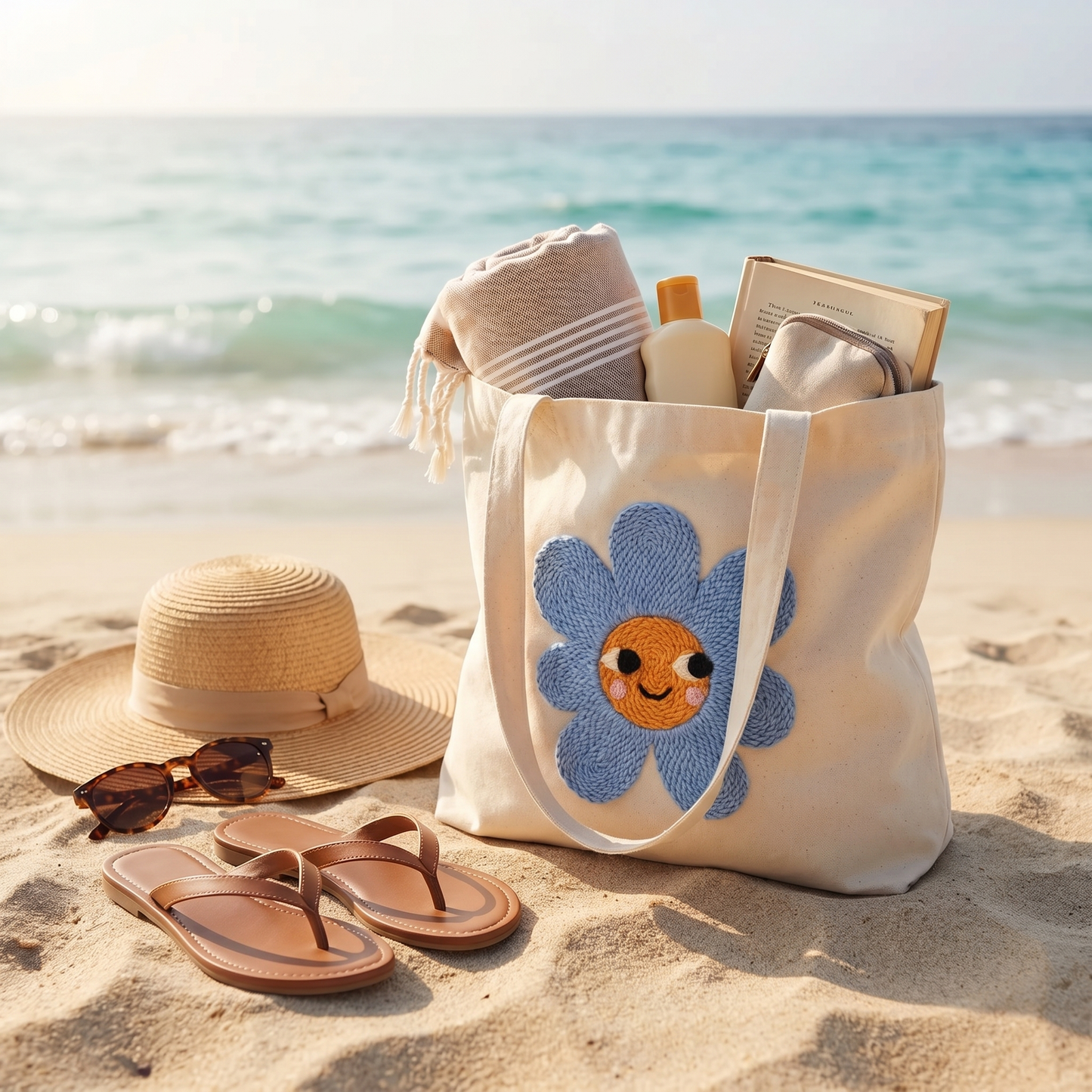 Punch Needle Tote Bag Kit – Sunny Flower | DIY Tote Bag