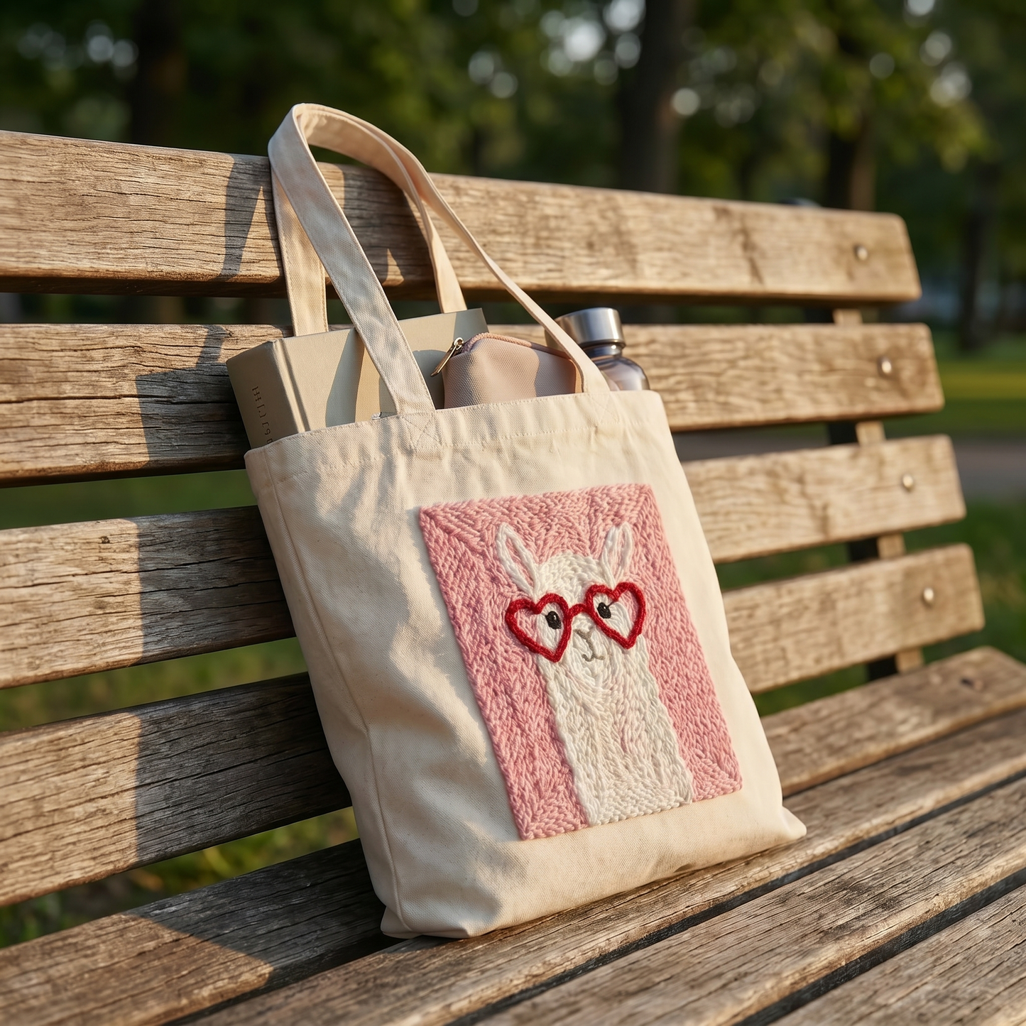 Punch Needle Tote Bag Kit – Adorable Llama | DIY Tote Bag