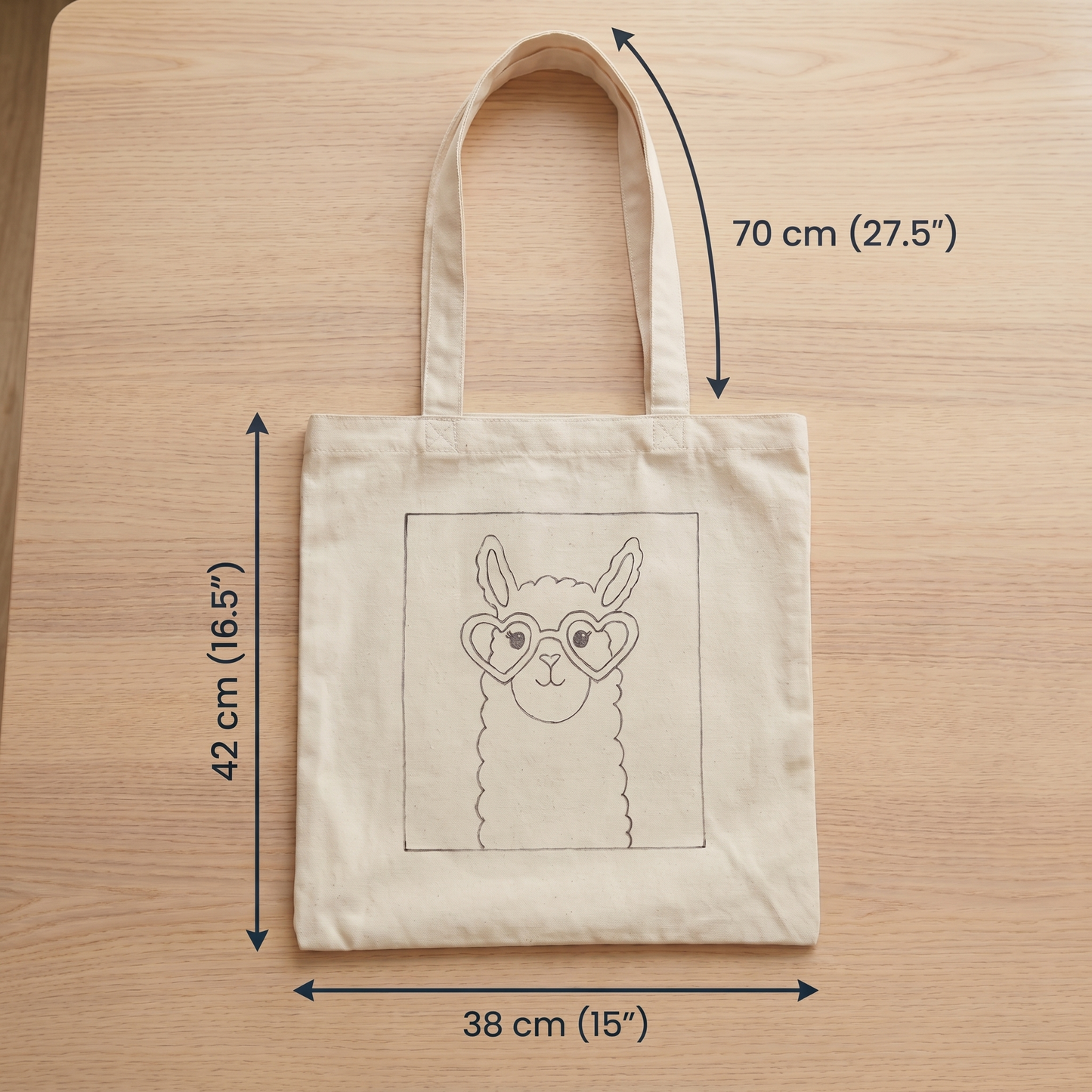 Punch Needle Tote Bag Kit – Adorable Llama | DIY Tote Bag