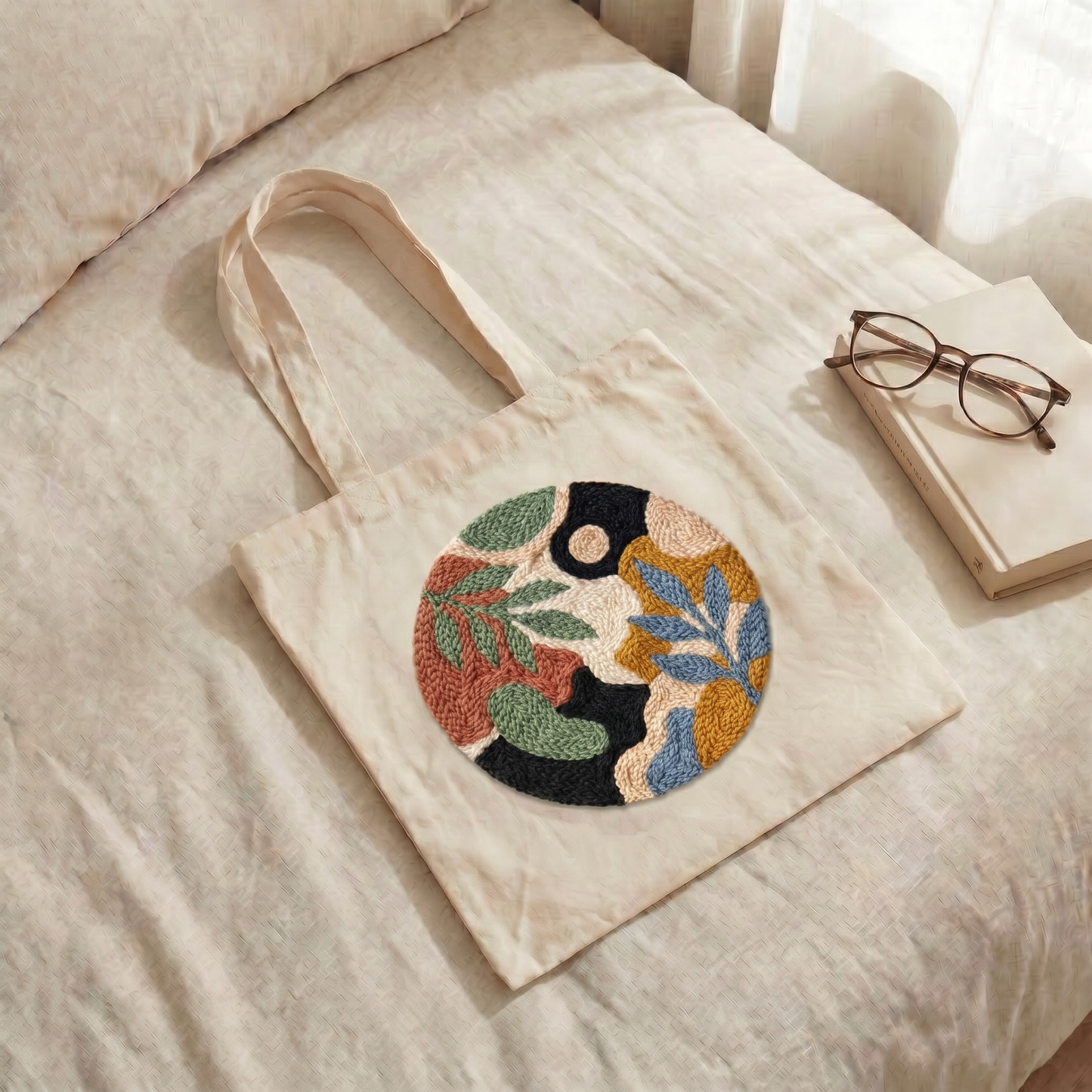 Kit Punch Needle Tote Bag – Feuillage Botanique | Sac Cabas DIY