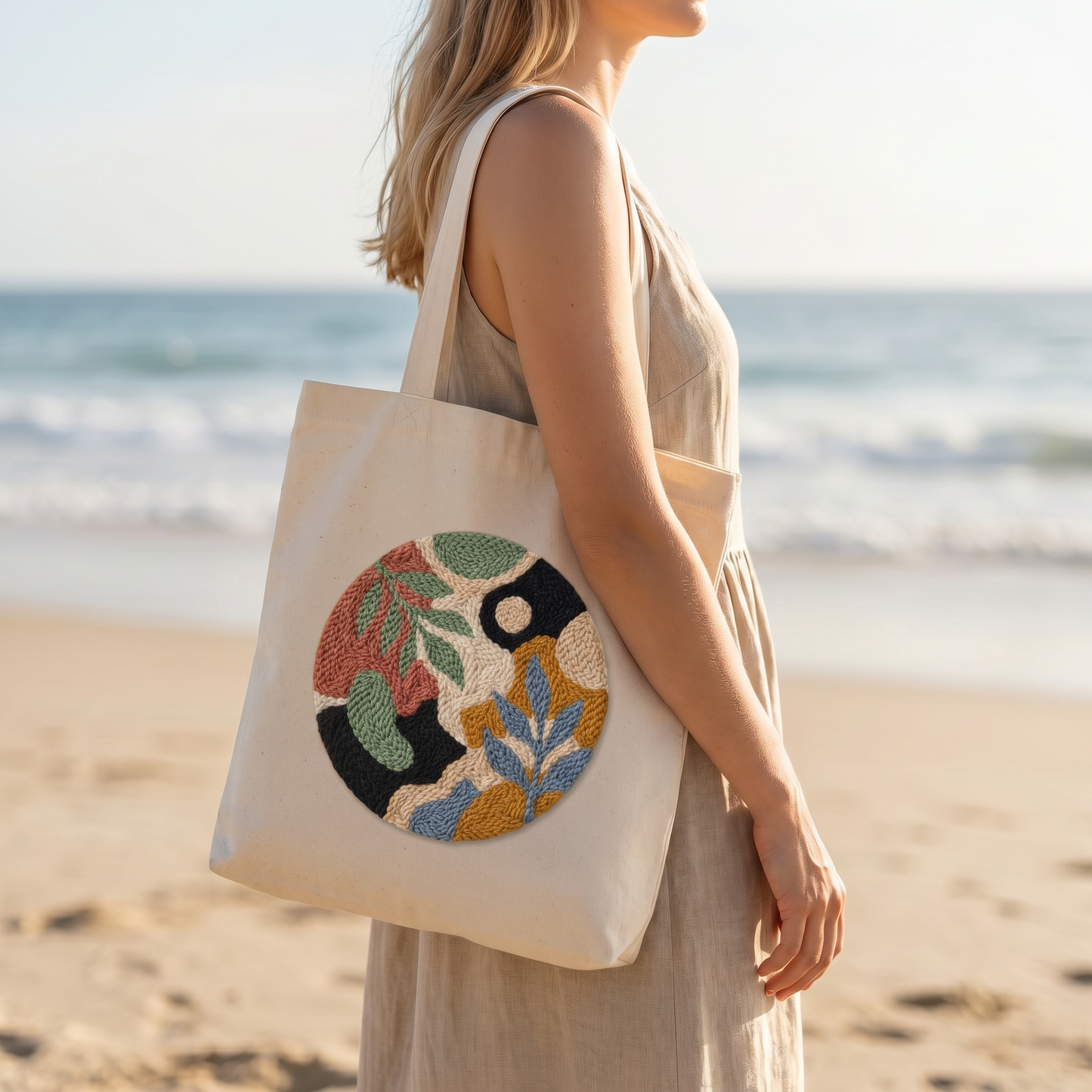 Kit Punch Needle Tote Bag – Feuillage Botanique | Sac Cabas DIY