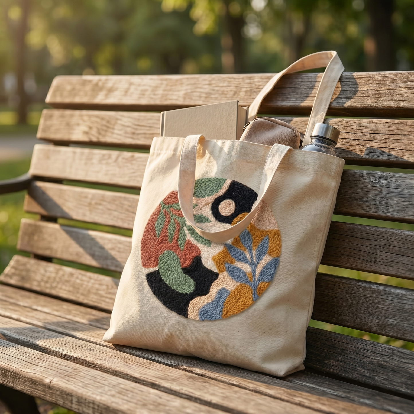 Kit Punch Needle Tote Bag – Feuillage Botanique | Sac Cabas DIY