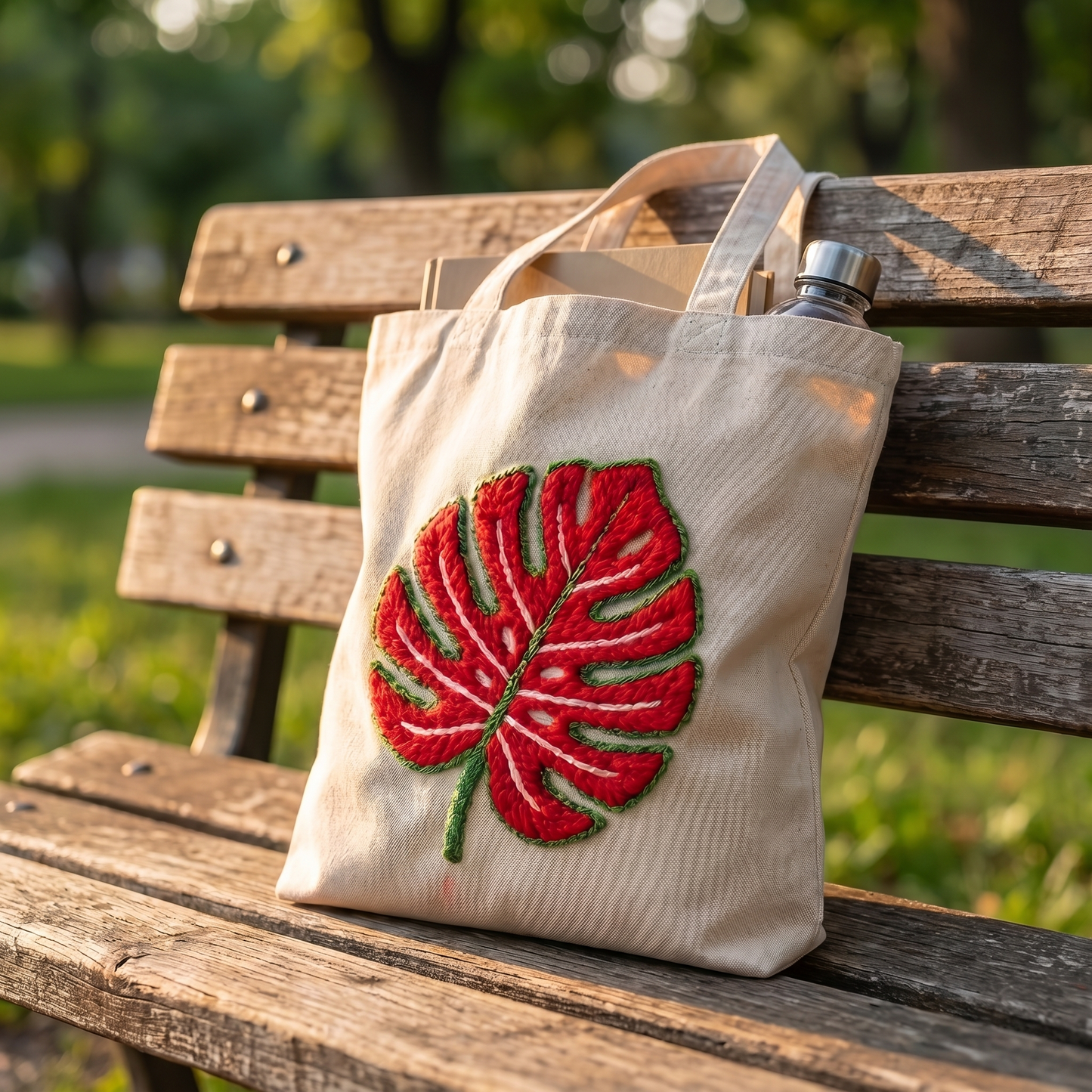 Punch Needle Tote Bag Kit – Monstera Leaf | DIY Tote Bag