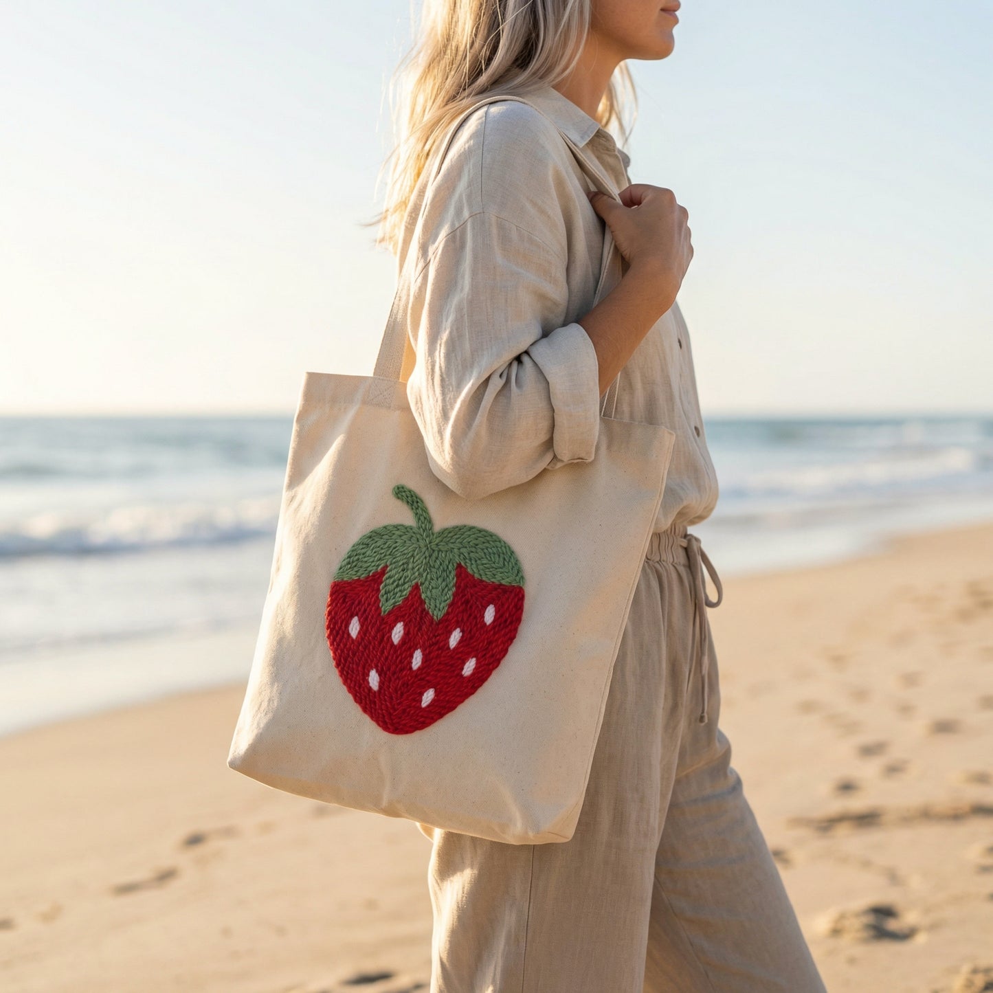 Punch Needle Tote Bag Kit – Sweet Strawberry | DIY Tote Bag