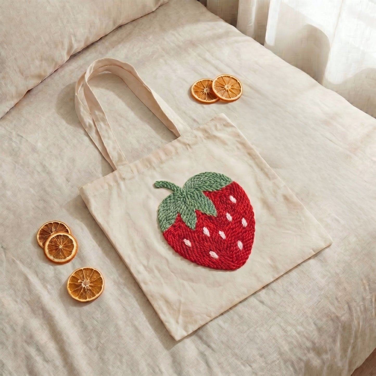Punch Needle Tote Bag Kit – Sweet Strawberry | DIY Tote Bag
