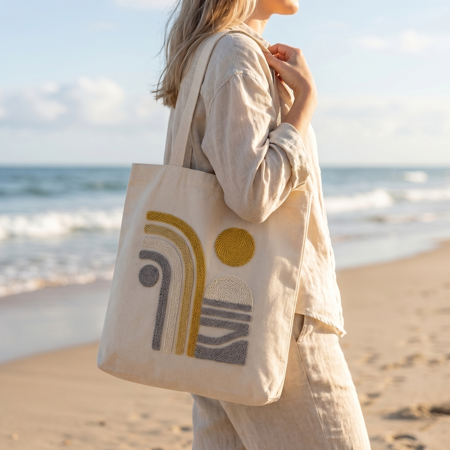 Punch Needle Tote Bag Kit – Bohemian Sun | DIY Tote Bag