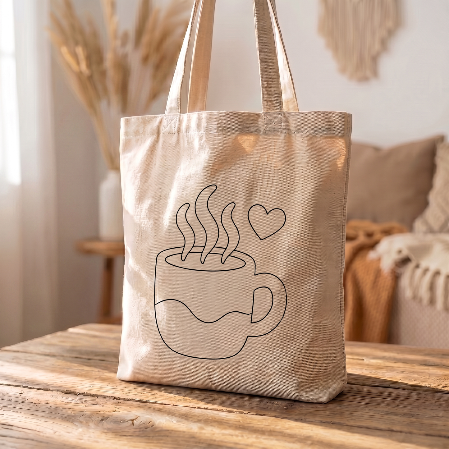 Punch-Needle-Taschen-Set – Pause Café | DIY-Einkaufstasche