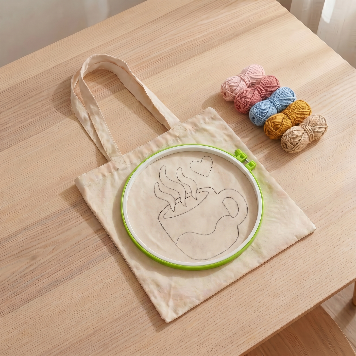 Punch-Needle-Taschen-Set – Pause Café | DIY-Einkaufstasche