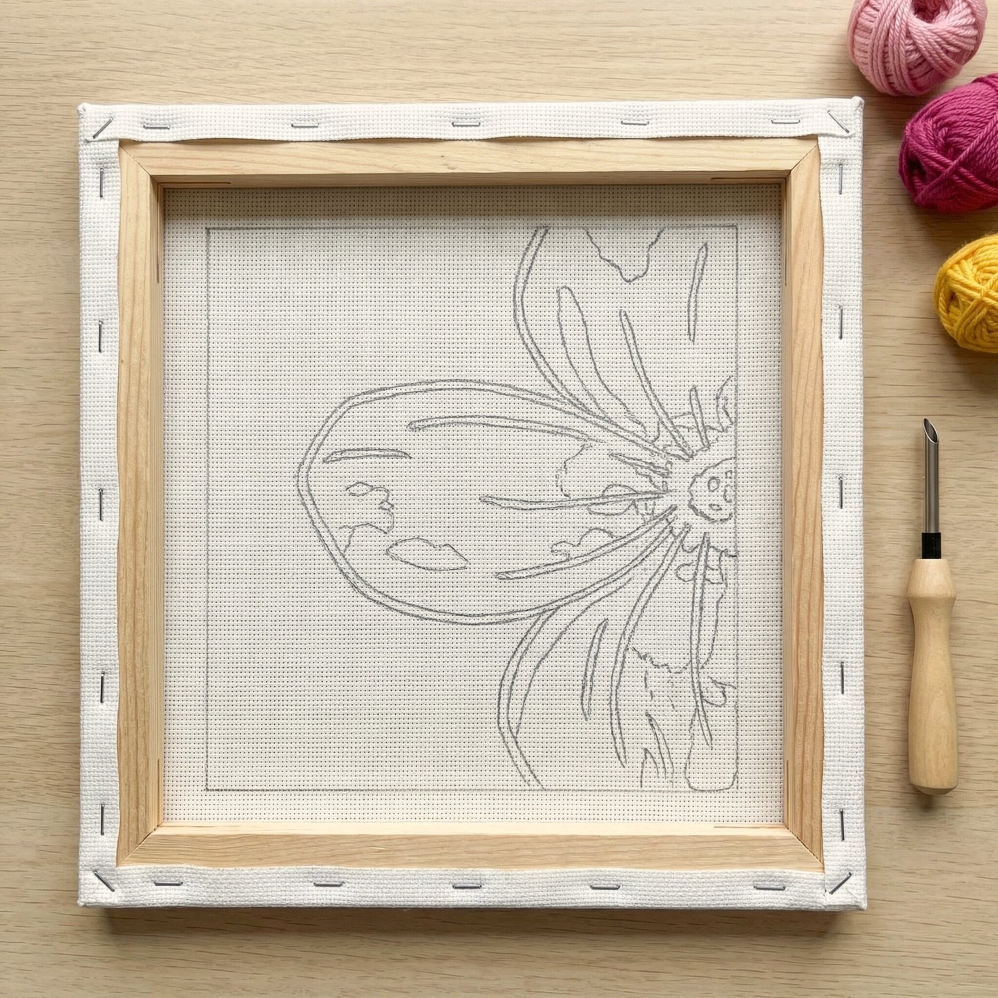 Punch Needle Kit - Peony in Bloom