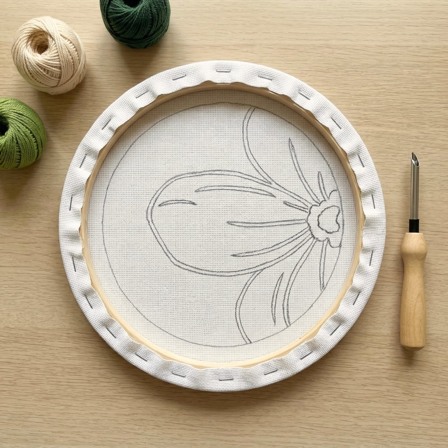 Punch Needle Kit - Peony in Bloom
