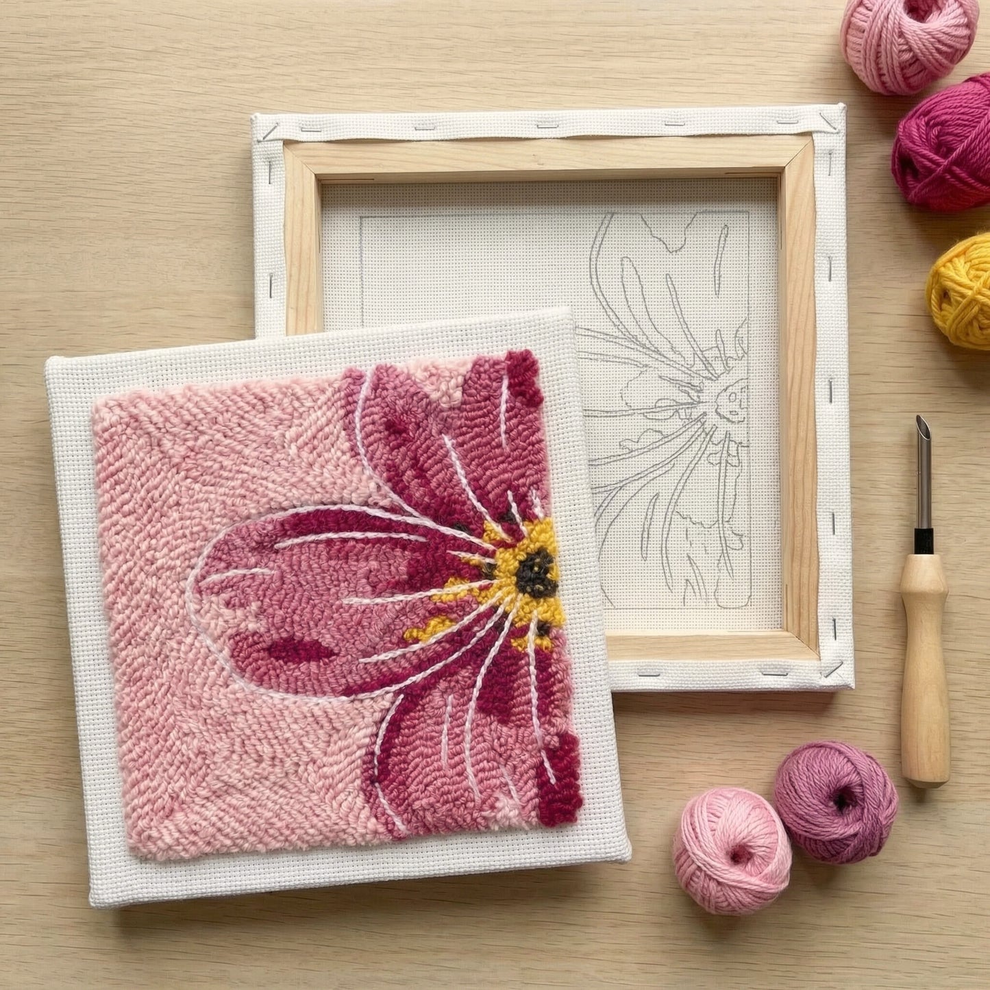 Punch Needle Kit - Peony in Bloom