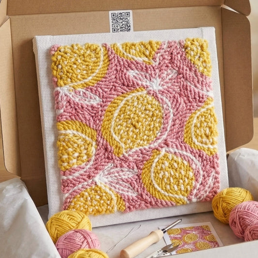 Punch‑Needle‑Set — Kit Punch Needle Fraîcheur de Citrons Tonia Art - Décoration — DIY Wanddeko — Tonia Art