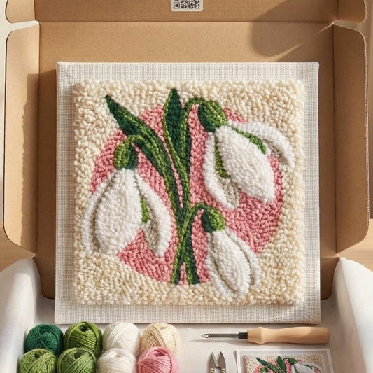 Punch‑Needle‑Set — Tonia Art Spring Snowdrops Punch Needle Kit - DIY floral wal — DIY Wanddeko — Tonia Art