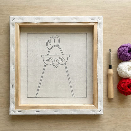 Handmade Country Hen textile art - Farmhouse style DIY home decoration for kitchen or dining room.