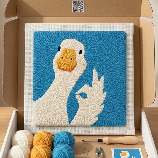 Punch‑Needle‑Set — Tonia Art Majestic Goose Punch Needle Kit - Elegant DIY natu — DIY Wanddeko — Tonia Art