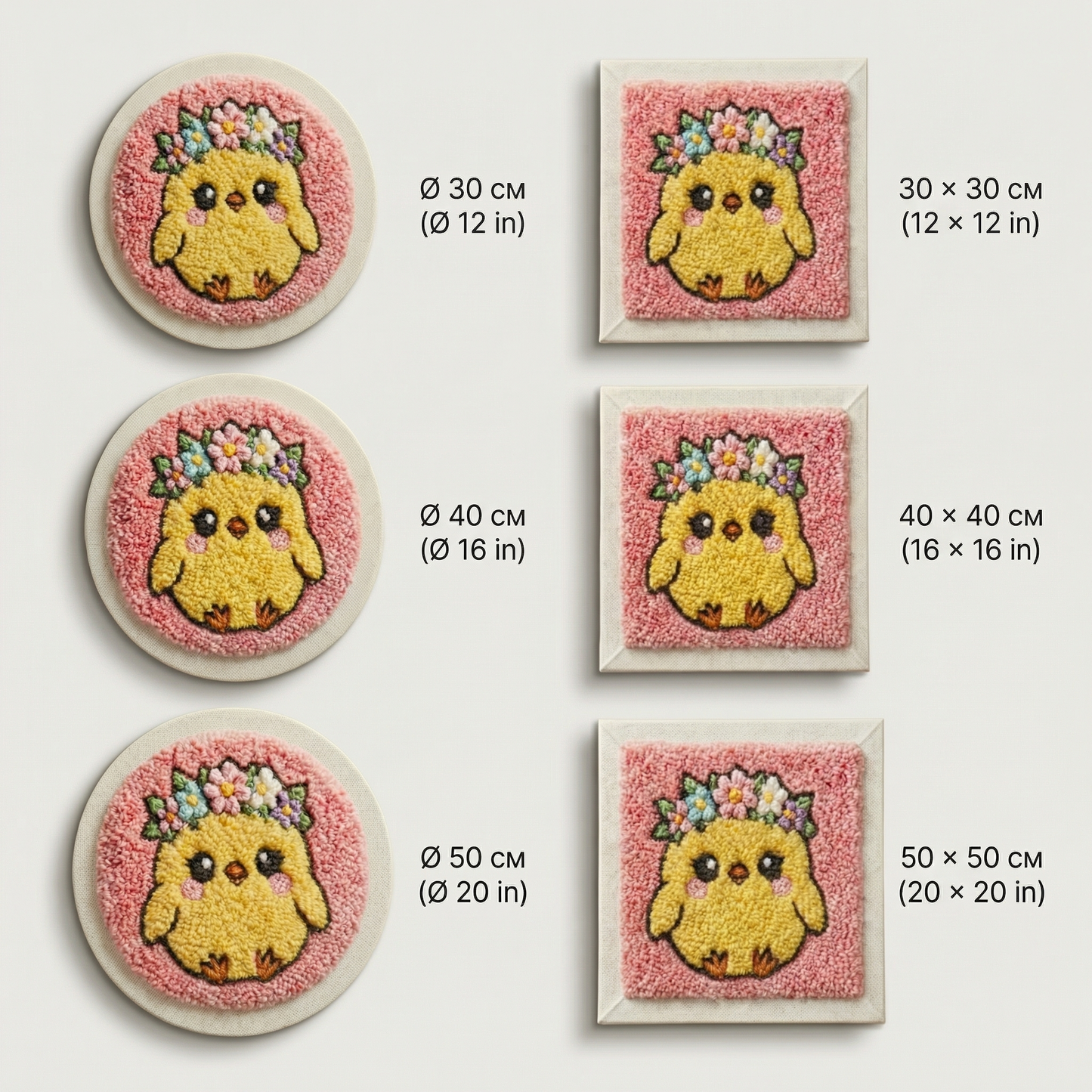 DIY Punch Needle Kit for Beginners - Lilou the Chick | Complete Wall Art Set