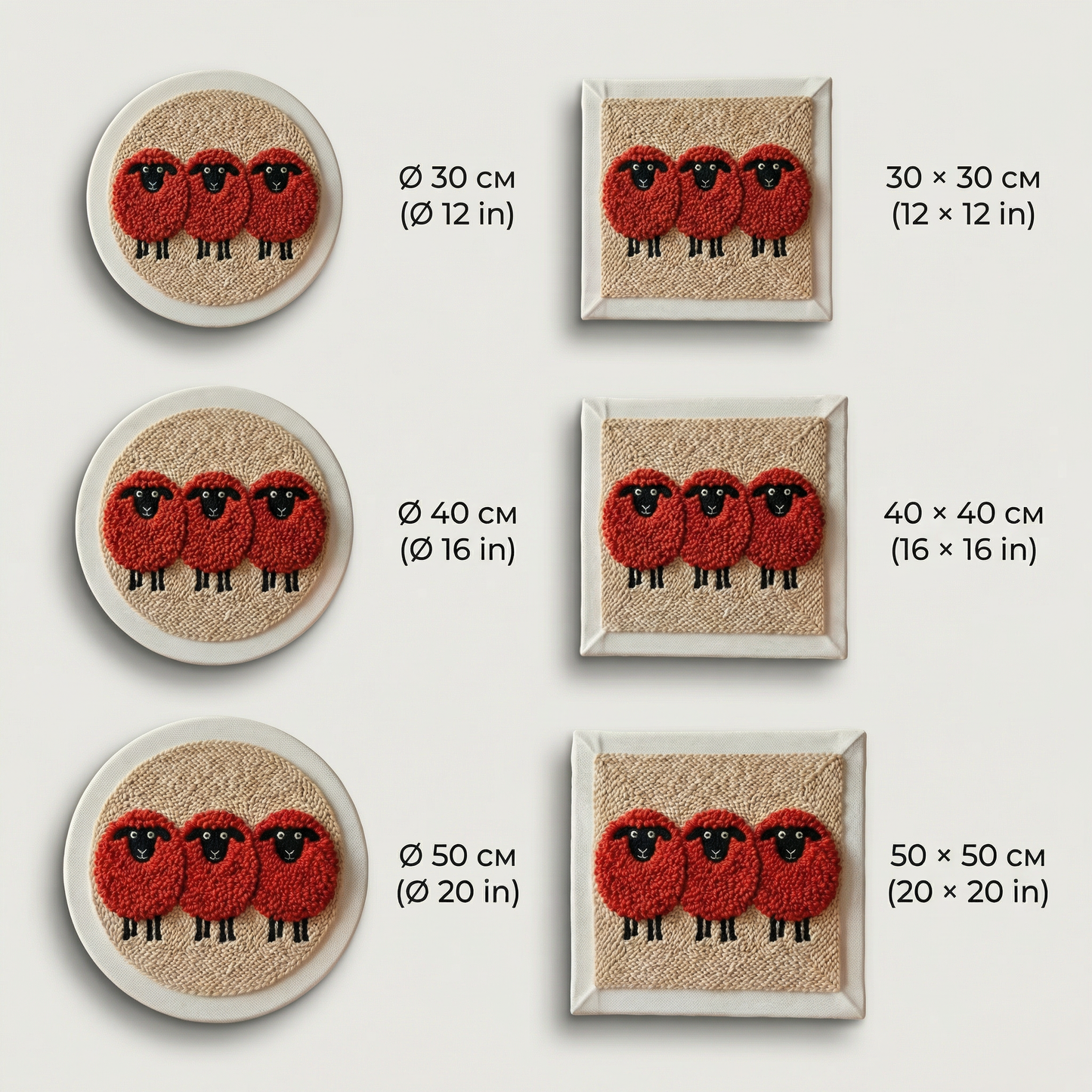 Kit Punch Needle -  Moutons Rouges Arty