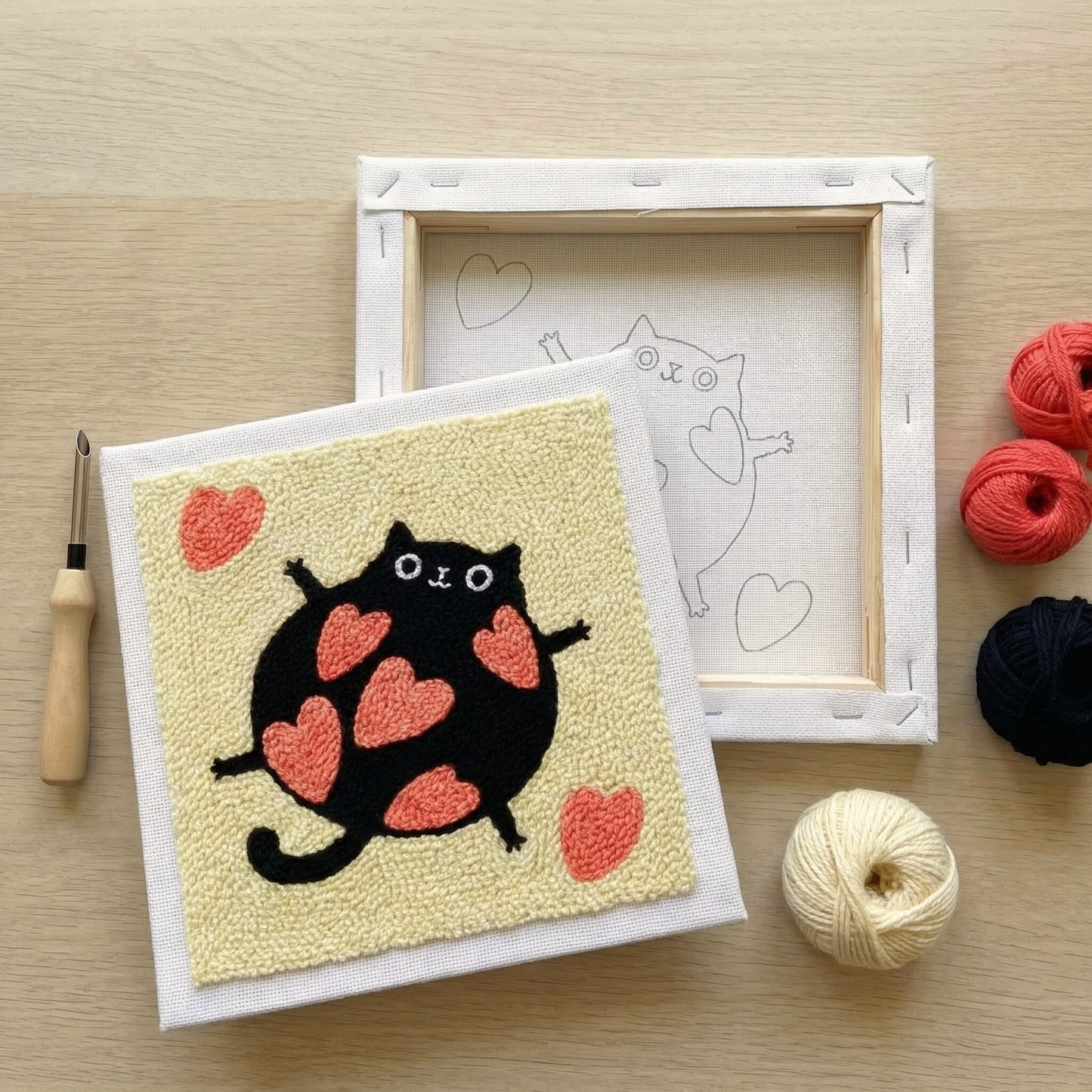 Kit Punch Needle -  Amour de Chat