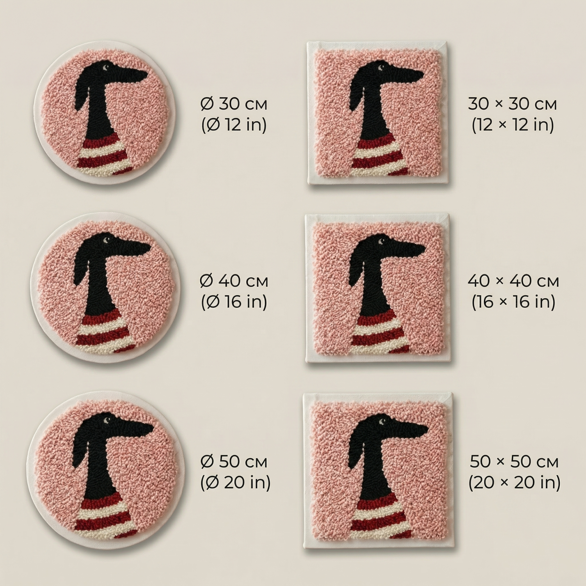 Tonia Art complete Punch Needle set - Pre-printed dog pattern, high-quality wool, and ergonomic needle.