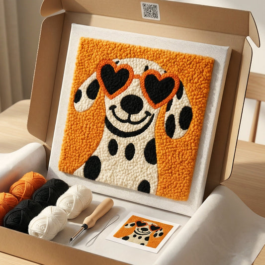 Punch‑Needle‑Set — Tonia Art Bruno le Fidèle Punch Needle Kit - Warm and loyal  — DIY Wanddeko — Tonia Art