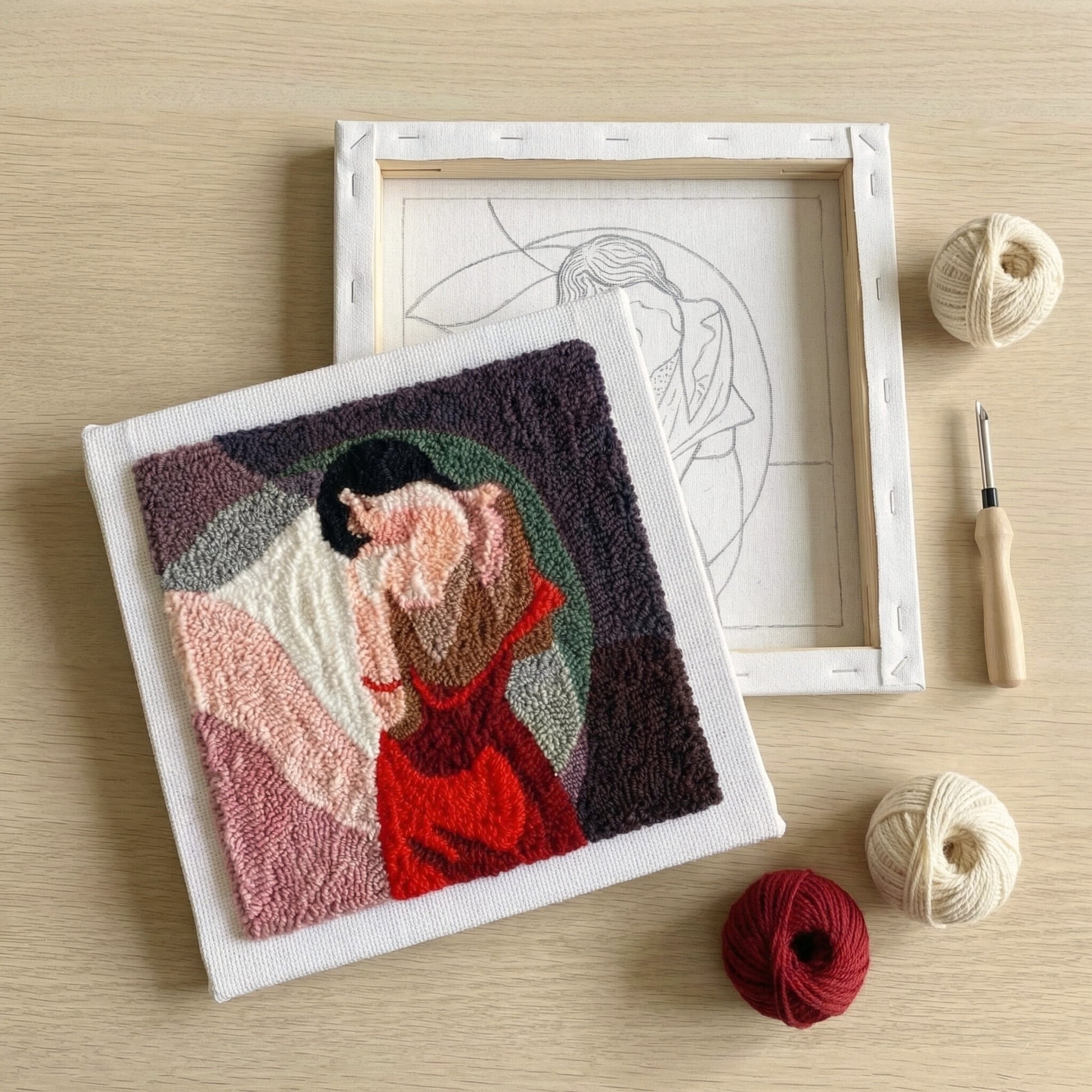 Handmade Pure Elegance textile art - Modern and stylish DIY home decoration for a bedroom or dressing room.