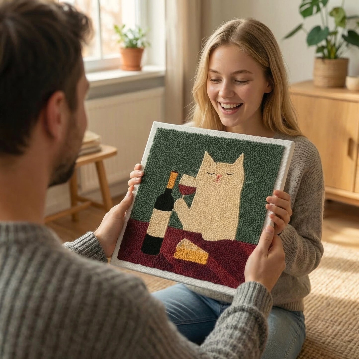 Kit Punch Needle -  Chat et Vin Rouge