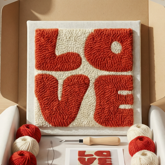 Punch‑Needle‑Set — Tonia Art LOVE Typography Punch Needle Kit - Modern DIY wall — DIY Wanddeko — Tonia Art