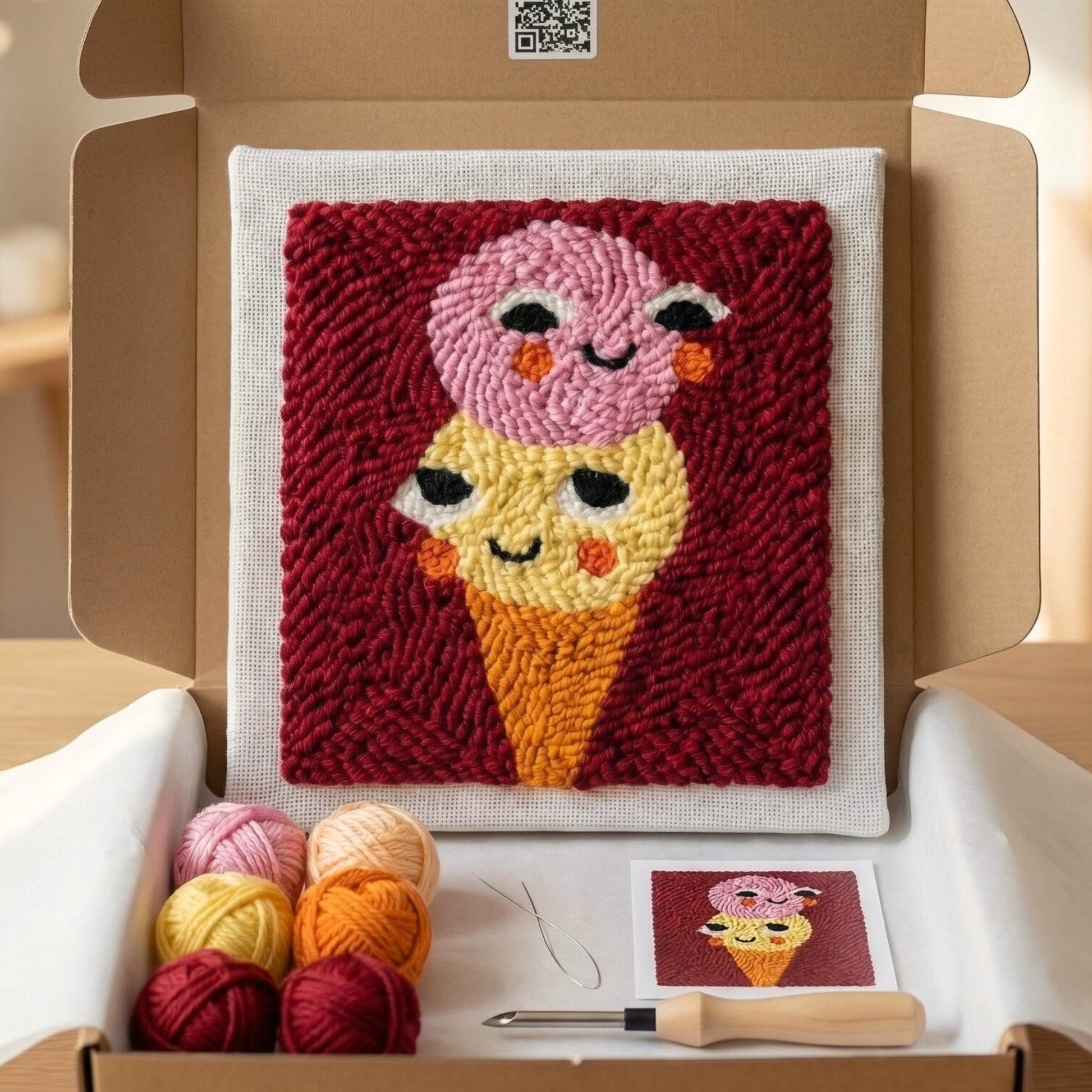 Punch‑Needle‑Set — Tonia Art Jolly Ice Cream Punch Needle Kit - Colorful DIY ic — DIY Wanddeko — Tonia Art