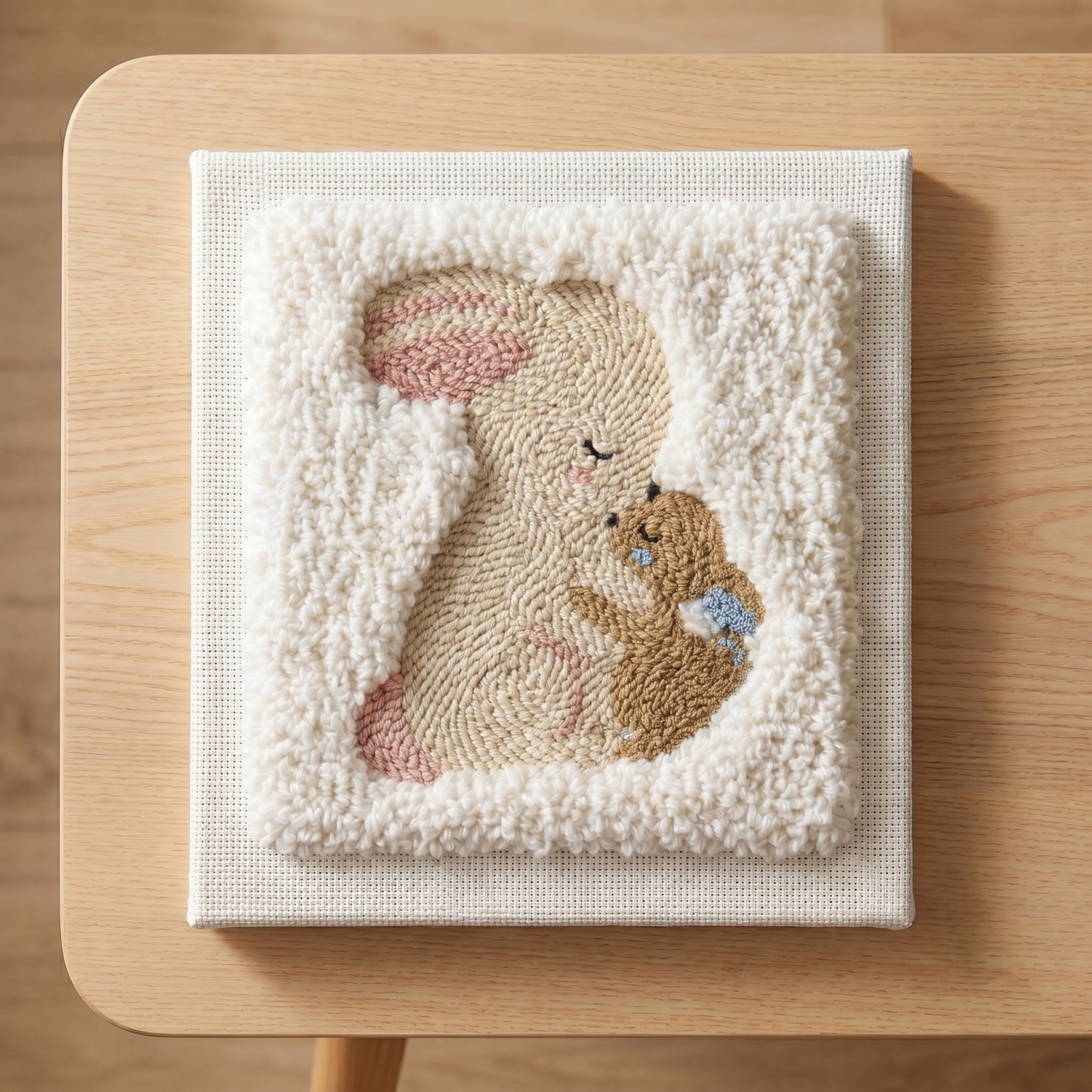 Beginner Punch Needle Kit - Cute Bunny Duo | Kids' DIY Decoration