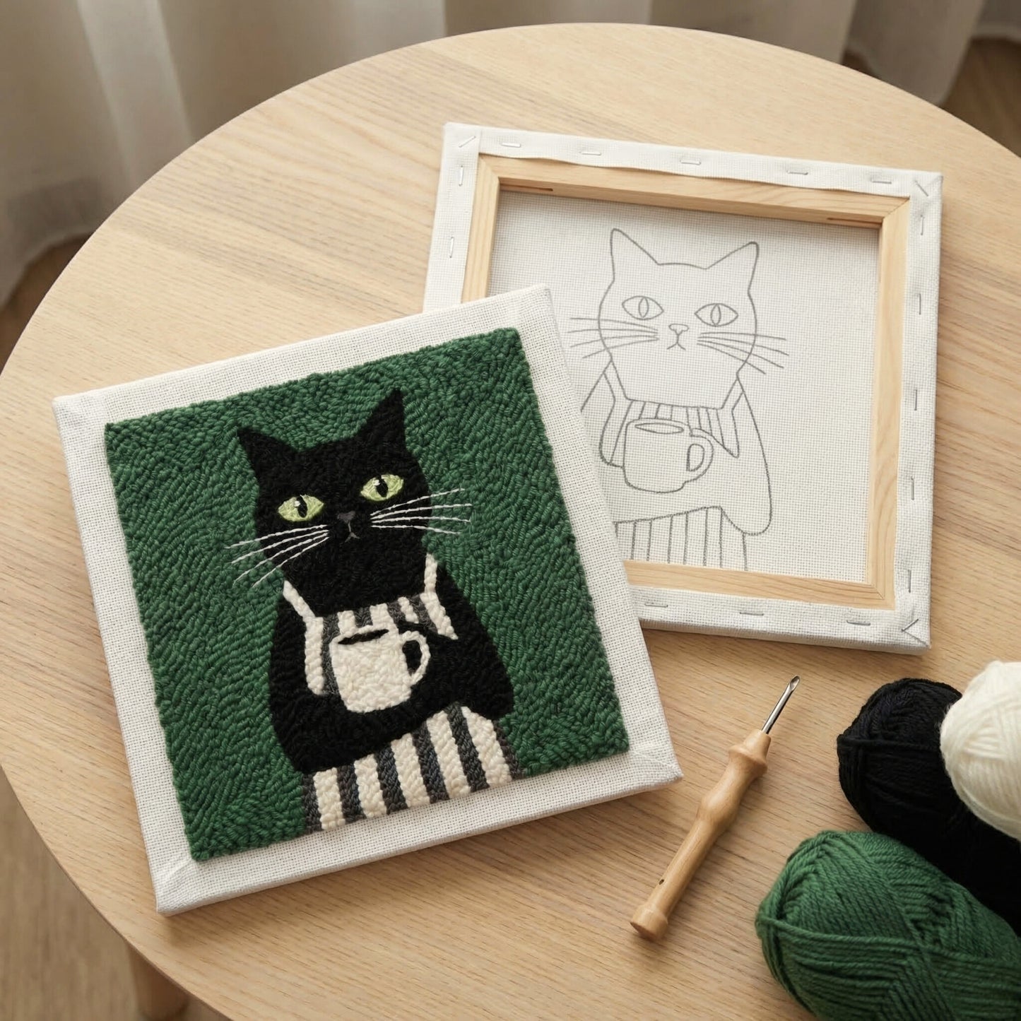 Punch Needle Kit - Barista Cat & Coffee