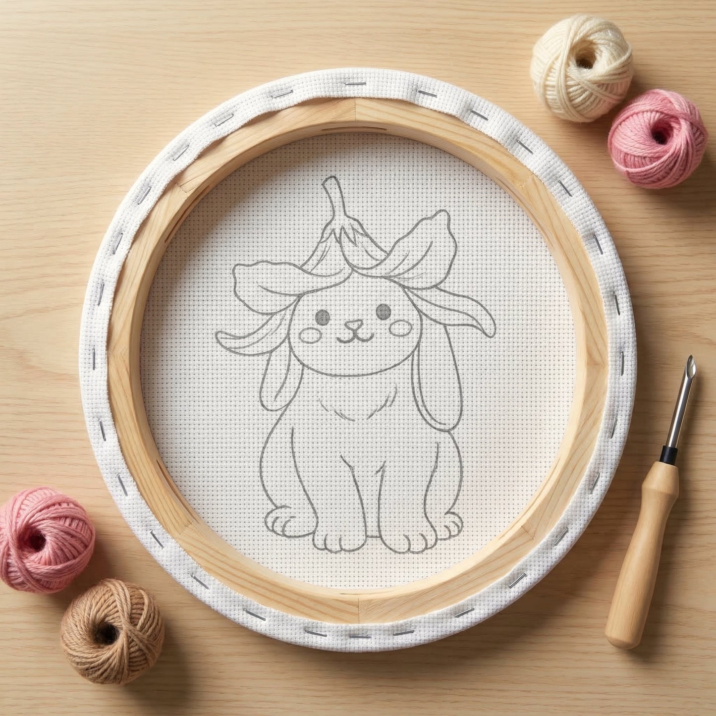Punch Needle Kit - Adorable Little Rabbit