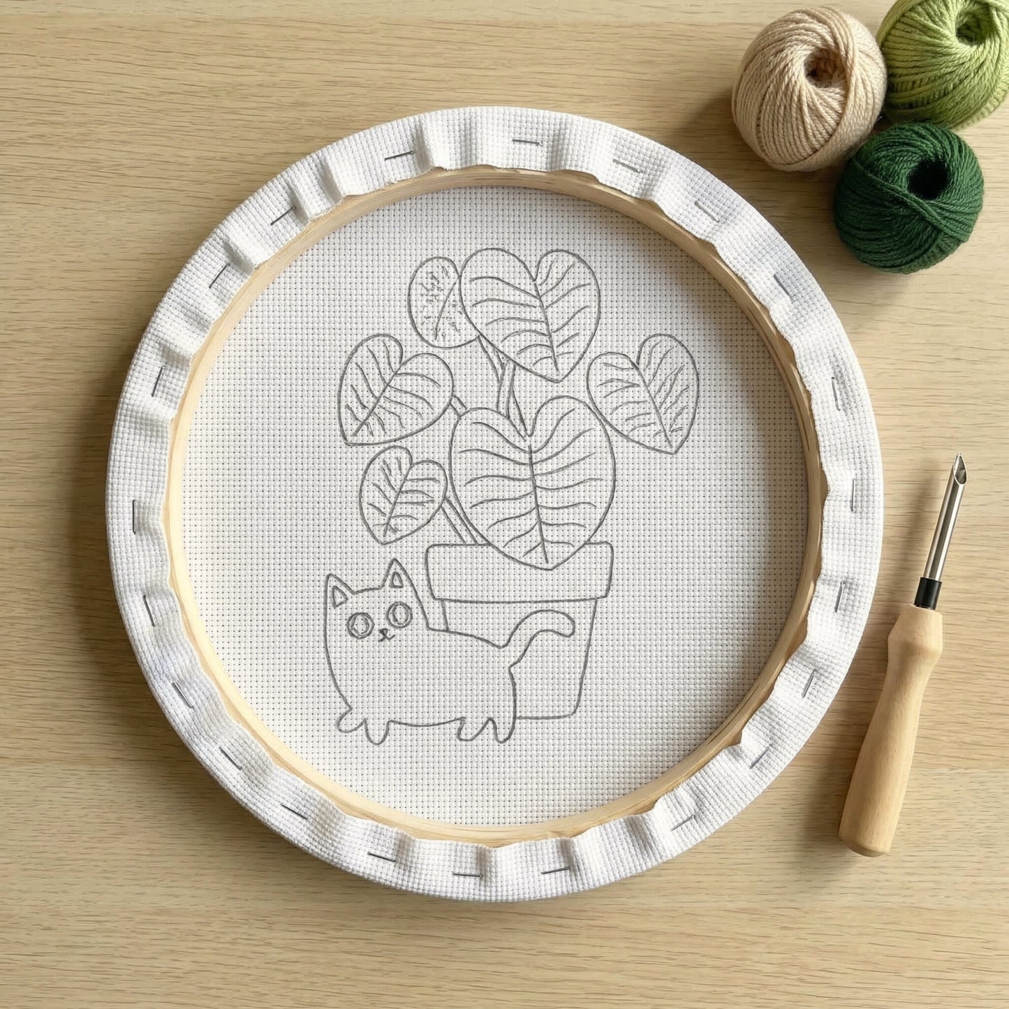 Punch Needle Set - Verspieltes Kätzchen