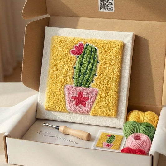 Punch‑Needle‑Set — Tonia Art Sweet Little Cactus Punch Needle Kit - Minimalist  — DIY Wanddeko — Tonia Art