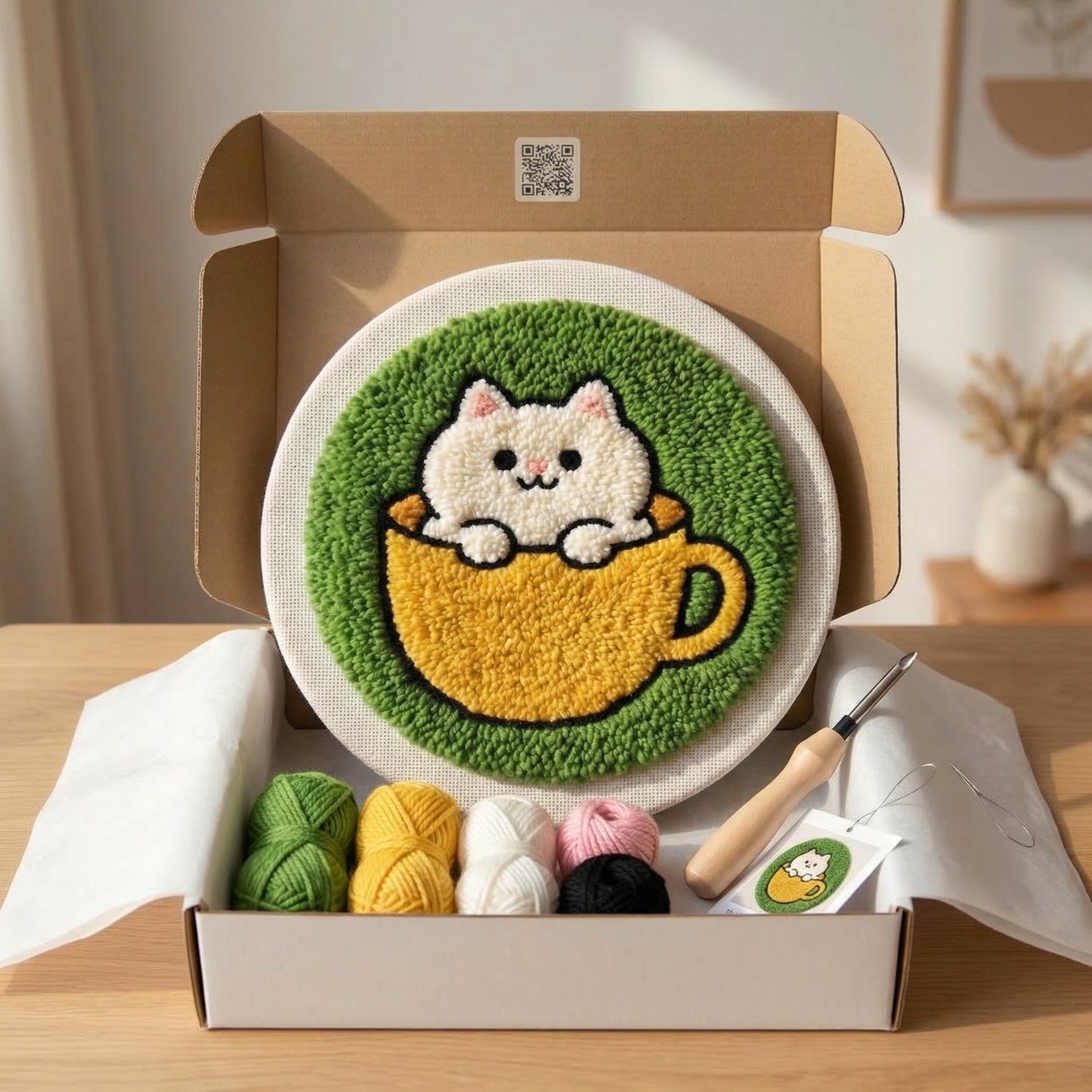 Punch Needle Kit - Cat in a Cup