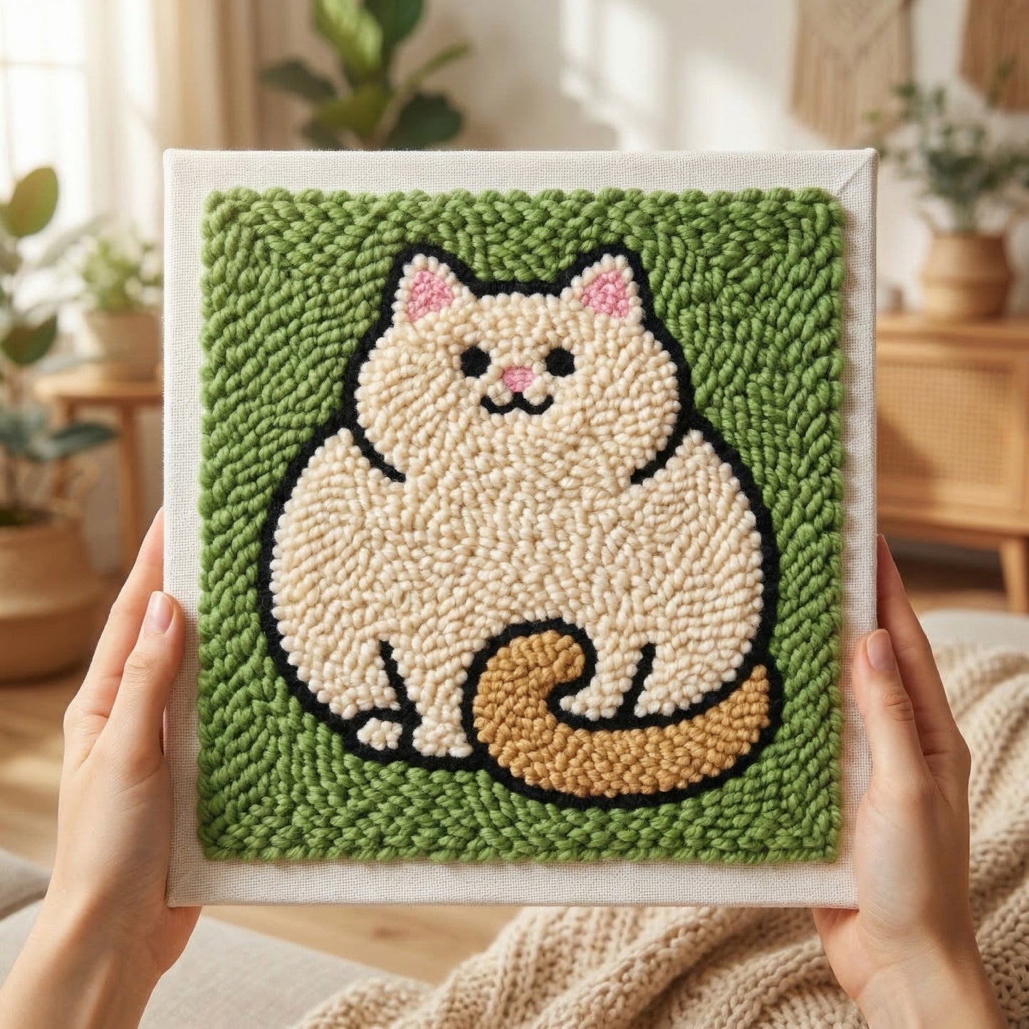 Punch Needle Set – Lustige große Katze