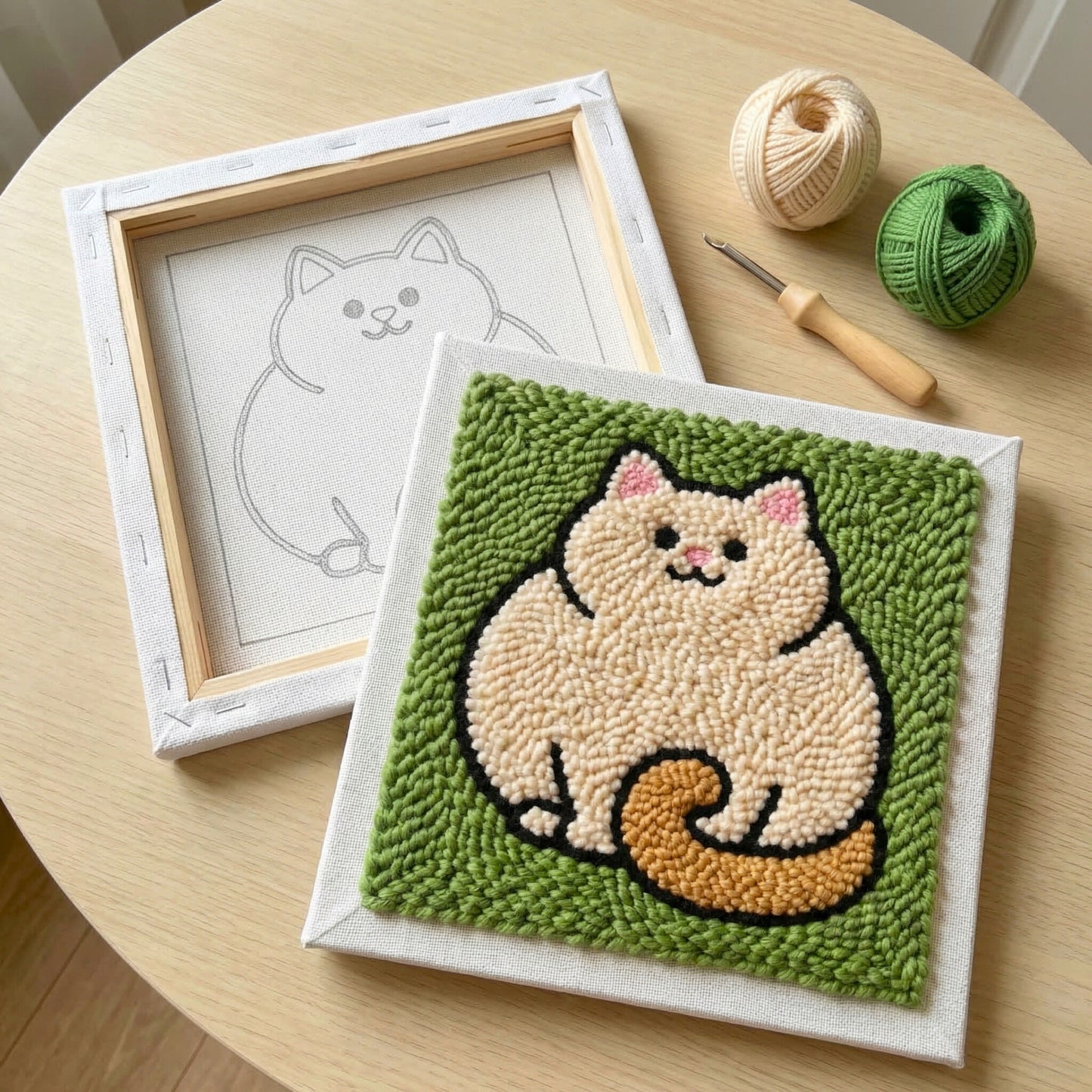 Punch Needle Set – Lustige große Katze