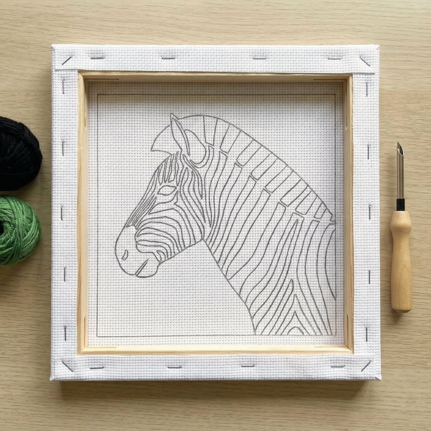 Punch-Needle-Set – Elegantes Zebra